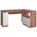 Mesa Escrivaninha 2 Portas 3 Gavetas Castanho/branco - Pnr Mó