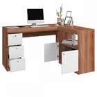 Mesa Escrivaninha 2 Portas 3 Gavetas Castanho/branco - Pnr Mó