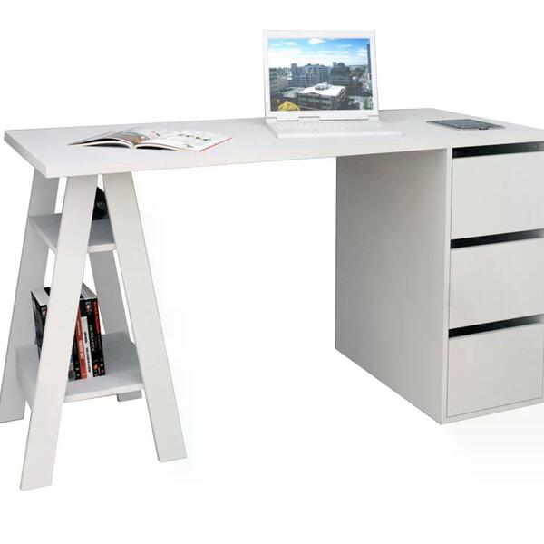 Mesa Escrivaninha 3 Gavetas Self Esc3005 Branco Apt Milani Store