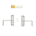 Mesa Escrivaninha 4 Prateleiras Branco Chess/preto 14907 - Co