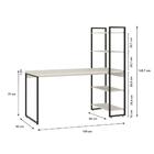 Mesa Escrivaninha 4 Prateleiras Branco Chess/preto 14907 - Co