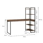 Mesa Escrivaninha 4 Prateleiras Nogal/preto 14907 - Compace