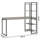 Mesa Escrivaninha 4 Prateleiras Preto Ônix/preto 14907 - Comp