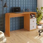 Mesa Escrivaninha  Alice Candian 2 Gavetas Cinamomo/off White