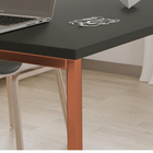 Mesa Escrivaninha Adele 120cm Tampo Preto Base Bronze - Monta