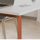 Mesa Escrivaninha Adele 90cm Tampo Branco Base Bronze - Monta