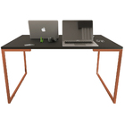 Mesa Escrivaninha Adele 90cm Tampo Preto Base Bronze - Montan