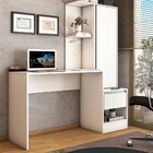 Mesa Escrivaninha Alune Com Estante 1 Porta 1 Gaveta Branco -