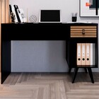 Mesa Escrivaninha Amber 1 Gaveta Preto Brise - Genialflex