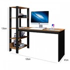 Mesa Escrivaninha Artemis 4 Prateleiras Preto/canela Rústico