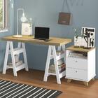 Mesa Escrivaninha Cavalete 135cm E Gaveteiro 2 Gavetas May A0