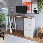 Mesa Escrivaninha Cavalete Com Gavetas 3 Gavetas 135cm Mel E