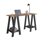 Mesa Escrivaninha Cavalete Para Escritório Mel / Preto