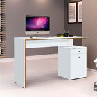Mesa Escrivaninha Com 01 Porta E 01 Gaveta Office Branco/frei