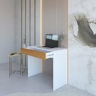 Mesa Escrivaninha Com 1 Gaveta Sevilha Branco Com Amadeirado