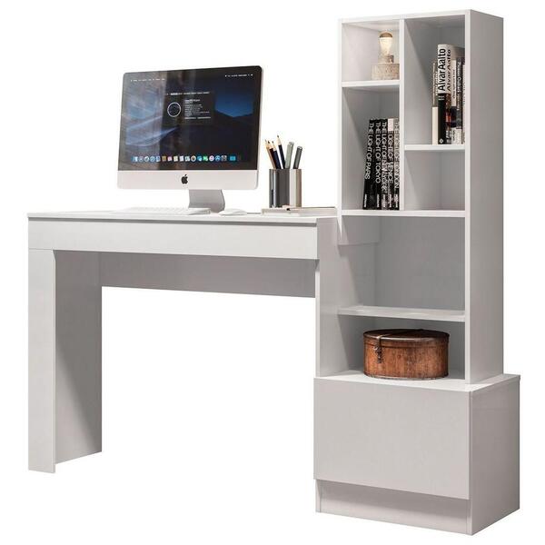 Mesa Escrivaninha Com Armário Lateral 1 Gaveta 149cm Lion B03