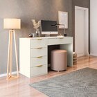 Mesa Escrivaninha Com E Porta Objetos Vita 5 Gavetas 136cm Ye