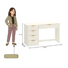 Mesa Escrivaninha Com E Porta Objetos Vita 5 Gavetas 136cm Ye