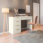 Mesa Escrivaninha Com E Porta Objetos Vita 5 Gavetas 136cm Ye