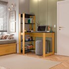 Mesa Escrivaninha Com Estante E 4 Prateleiras Licce Freijó