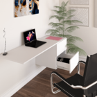 Mesa Escrivaninha Com Gaveteiro Elegante Pratico Organizador