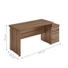 Mesa Escrivaninha Com Gaveteiro Noce