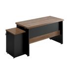 Mesa Escrivaninha Com Gaveteiro Noce Preto