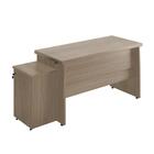 Mesa Escrivaninha Com Gaveteiro Nogueira