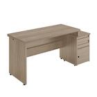 Mesa Escrivaninha Com Gaveteiro Nogueira