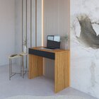 Mesa Escrivaninha Com Sevilha 1 Gaveta 90cm Freijó Com Preto