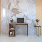 Mesa Escrivaninha Com Veneta 3 Nichos 110cm Freijó Freijó