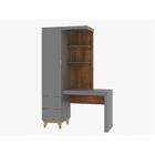 Mesa Escrivaninha Combo Office 1 Porta Cinza Canela