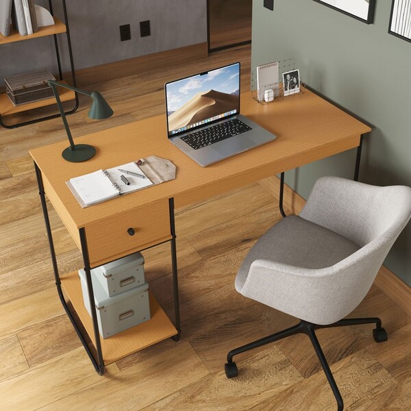 Mesa Escrivaninha Criare 1 Gaveta Preto/natura - Art Panta