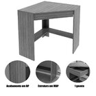 Mesa Escrivaninha De Canto Para Escritório 1 Gaveta Nogal