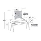 Mesa Escrivaninha Delacroix 430 Nogal/branco/bordo - Maxima