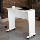 Mesa Escrivaninha Dobrável Alpes Com Rodízio Branco - Panoram