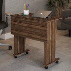 Mesa Escrivaninha Dobrável Alpes Com Rodízio Nogal - Panorama