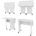 Mesa Escrivaninha Dobrável Com Rodízio Branco