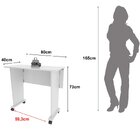 Mesa Escrivaninha Dobrável Com Rodízio Branco