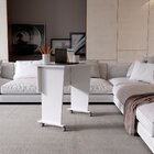 Mesa Escrivaninha Dobrável Com Rodízio Branco