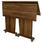 Mesa Escrivaninha Dobrável Com Rodízio Nogal