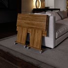 Mesa Escrivaninha Dobrável Com Rodízio Nogal