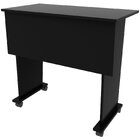 Mesa Escrivaninha Dobrável Com Rodízio Preto