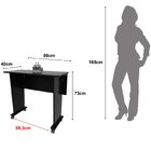 Mesa Escrivaninha Dobrável Com Rodízio Preto