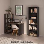 Mesa Escrivaninha E Estante 5 Prateleiras Pinho Preto Arly