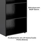 Mesa Escrivaninha E Estante 5 Prateleiras Pinho Preto Arly