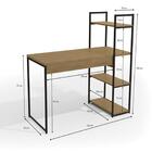 Mesa Escrivaninha E Estante Alta 4 Portas Canela Branco Kpb