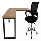 Mesa Escrivaninha Em L  150 Cadeira Diretor Escritório Home