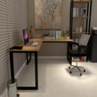 Mesa Escrivaninha Em L  150 Cadeira Diretor Escritório Home