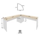 Mesa Escrivaninha Em L Canto Arredondado 140cm Carvalho E Bra